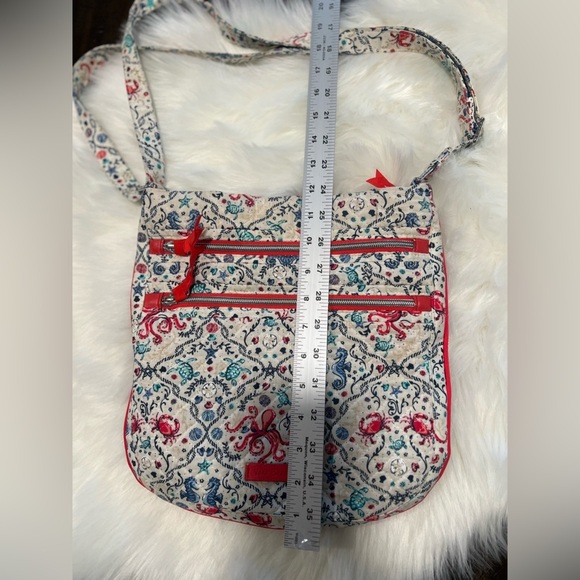 Vera Bradley Triple Zip Hipster Crossbody Shoulder Bag Sea Life - Picture 6 of 6